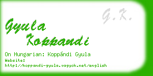 gyula koppandi business card